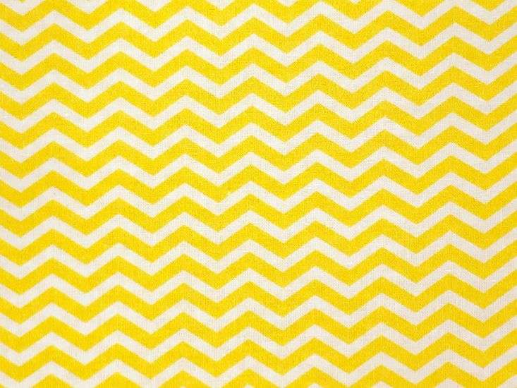 Craft Collection Cotton Print, Chevron, Yellow