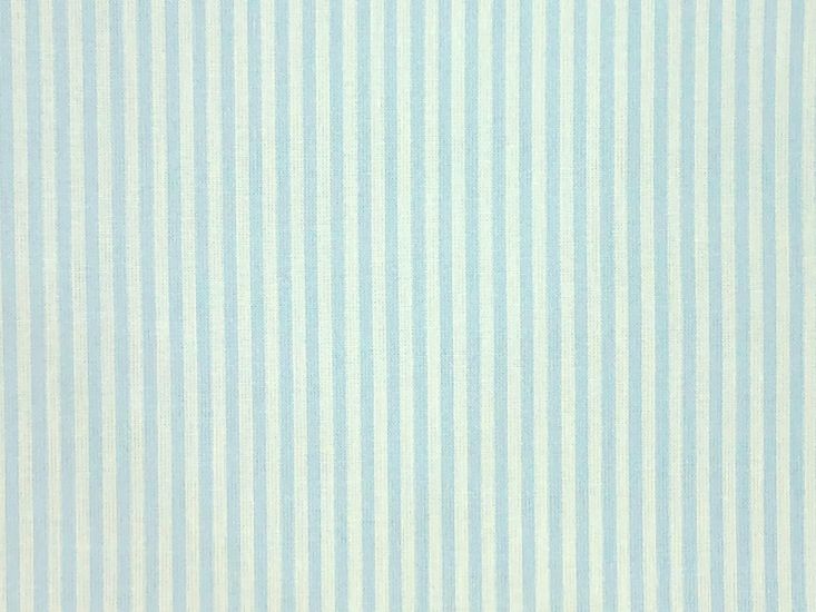 Craft Collection Cotton Print, Candy Stripe, Light Blue