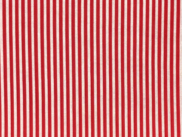 Craft Collection Cotton Print, Candy Stripe, Red