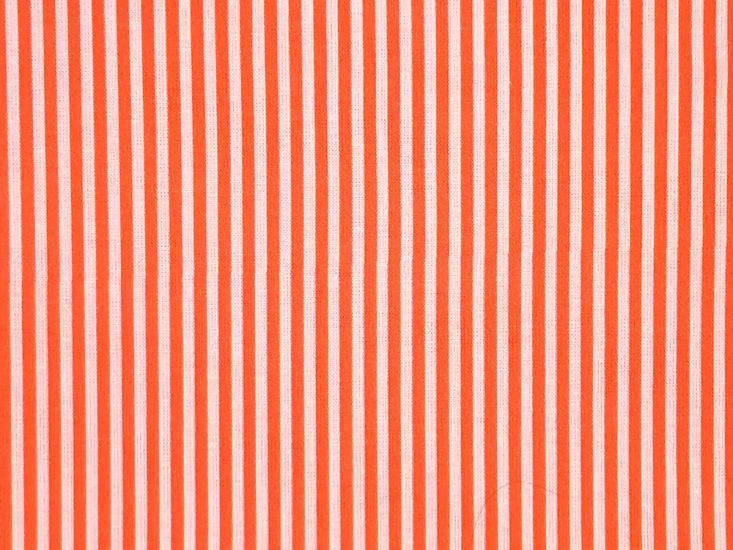 Craft Collection Cotton Print, Candy Stripe, Orange