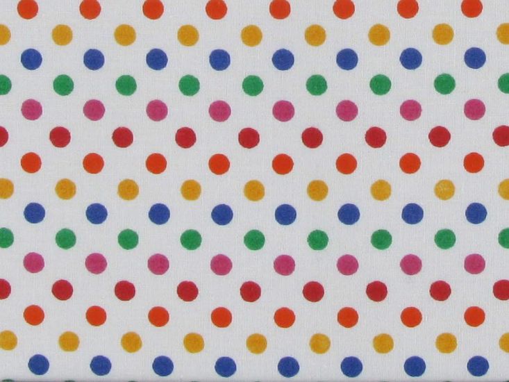 Rainbow Spots Polycotton Print, Bold