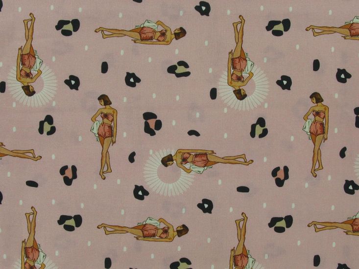 Vintage Simplicity Cotton Print, Leopard Blush