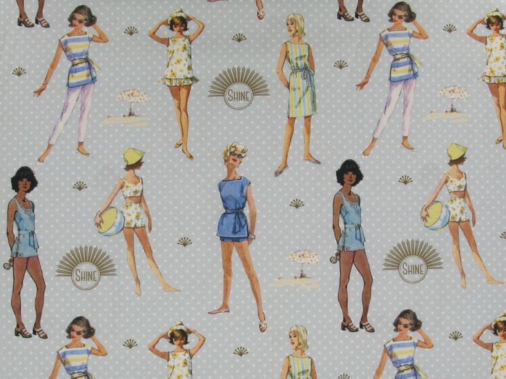 Vintage Simplicity Cotton Print, Summer Spots