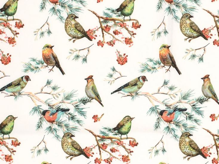 Fleece Backed Showerproof Soft Shell, Watercolour Birds