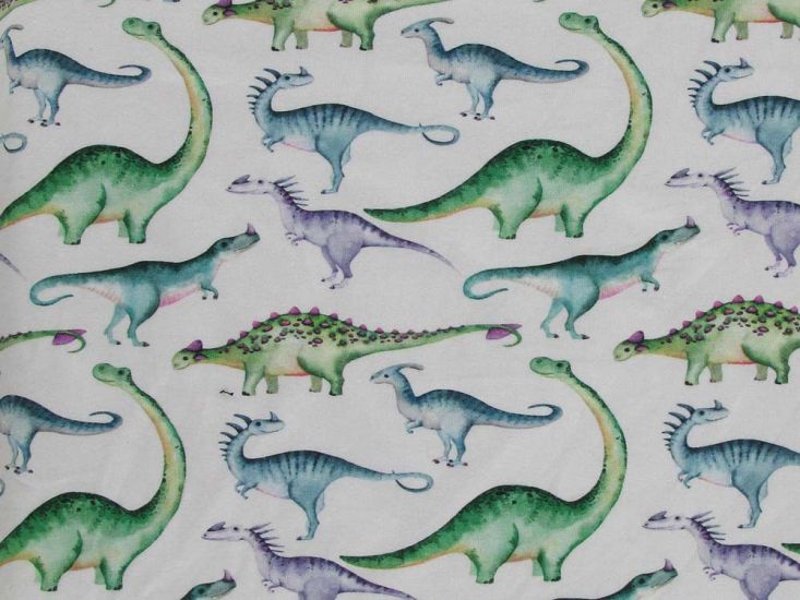 Watercolour Dinosaur Safari Cotton Jersey