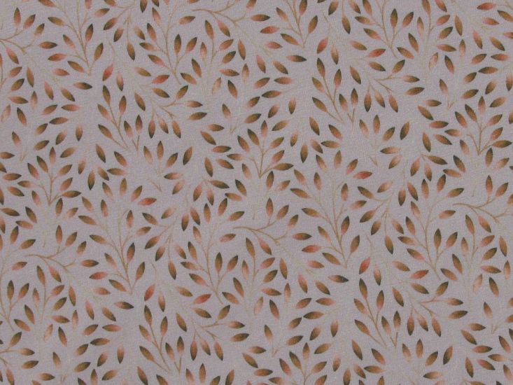Watercolour Leaves Cotton Jersey, Taupe