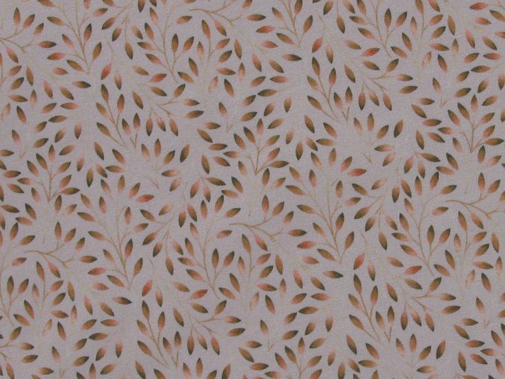Watercolour Leaves Cotton Jersey, Taupe
