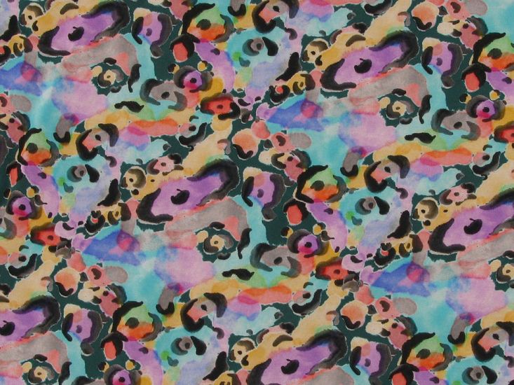 Watercolour Leopard Viscose Challis Print