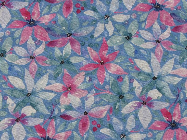 Watercolour Spring Printed Linen Blend