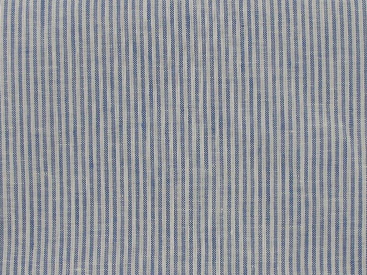 Wicklow Narrow Stripe Irish Linen, Mid Blue