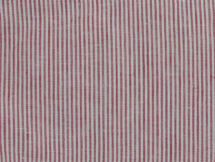 Wicklow Narrow Stripe Irish Linen, Red