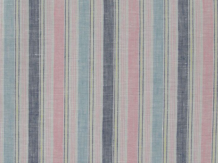 Wicklow Yarn Dyed Multi Stripe Irish Linen, Pink
