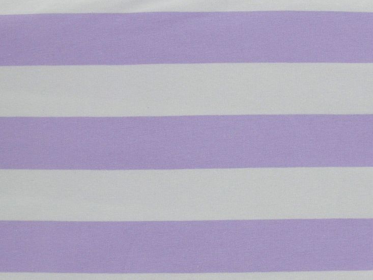 Wide 1 Inch Stripe Organic Cotton Jersey, Lilac
