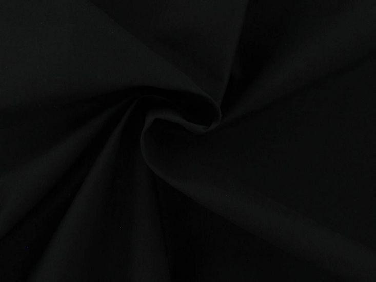 Wide Width Plain Polycotton, Black