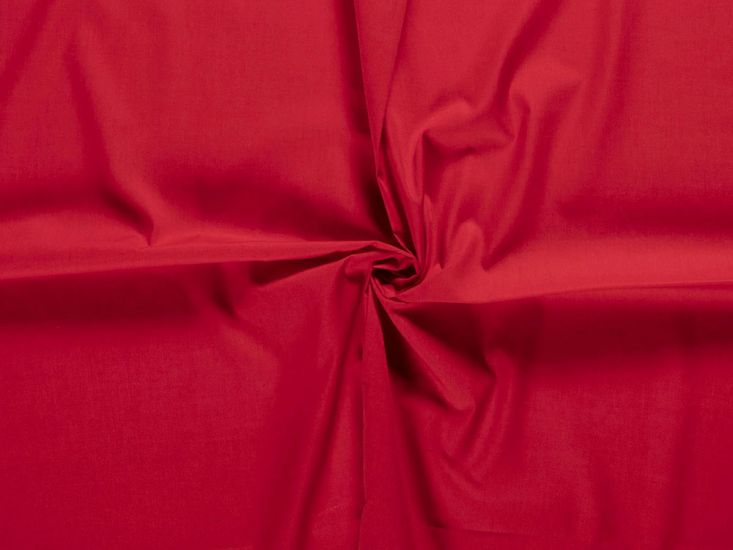 Wide Width Polycotton Sheeting, Red