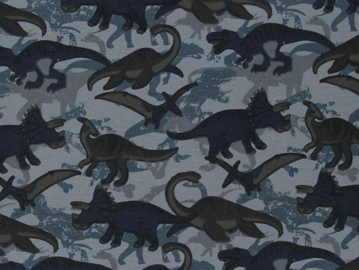 Wild Dinosaurs Alpine Fleece, Blue