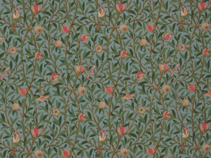 William Morris Birds Water Repellent Outdoors Fabric, Duckegg