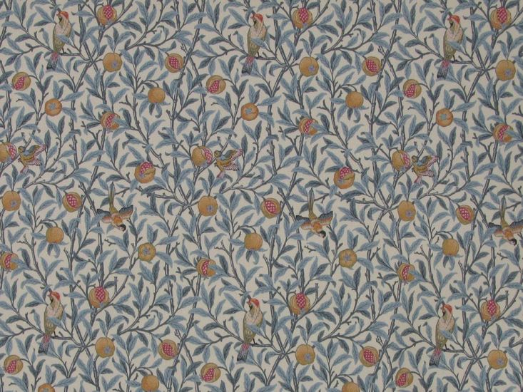 William Morris Birds Water Repellent Outdoors Fabric, Kingfisher