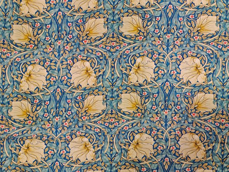 William Morris Floral Flow Viscose Print, Blue