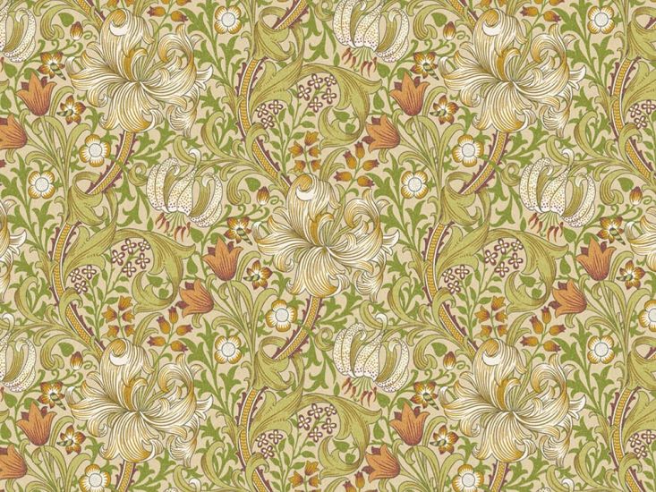 William Morris Golden Lily Cotton Panama, Cornsilk