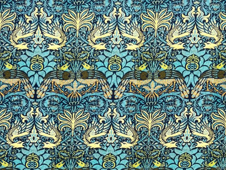 William Morris Peacock and Dragon Cotton Percale Print