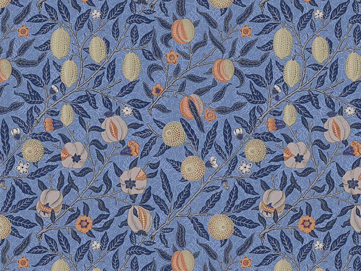 William Morris Pomegranate Cotton Panama, Royal