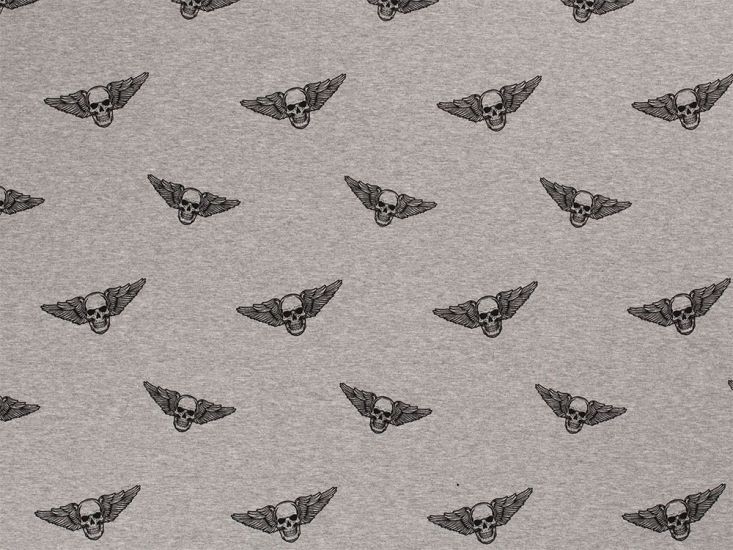 Winged Skull Printed Alpine Fleece Sweatshirt