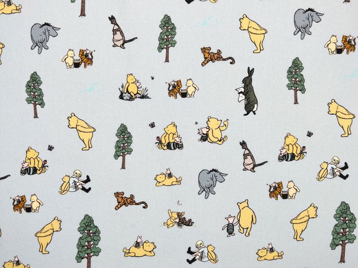 Winnie The Pooh Friends Cotton Percale Print, Blue