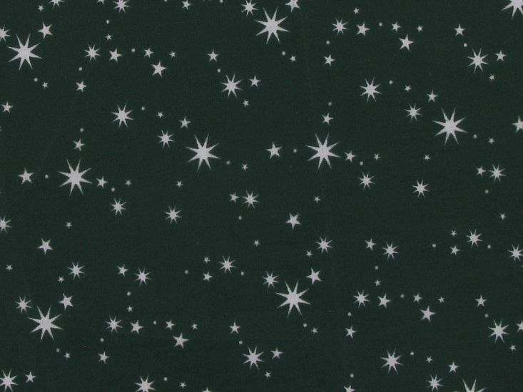 Winter Stars Polycotton Print, Green