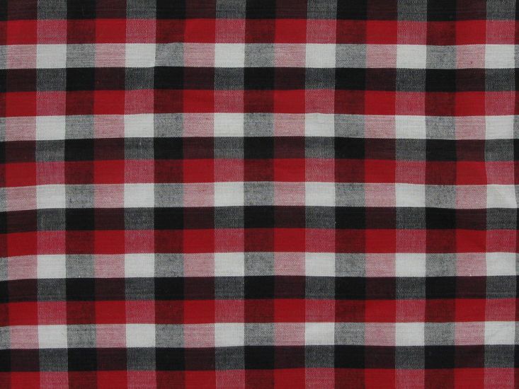 Large Woven Check, Black and Red