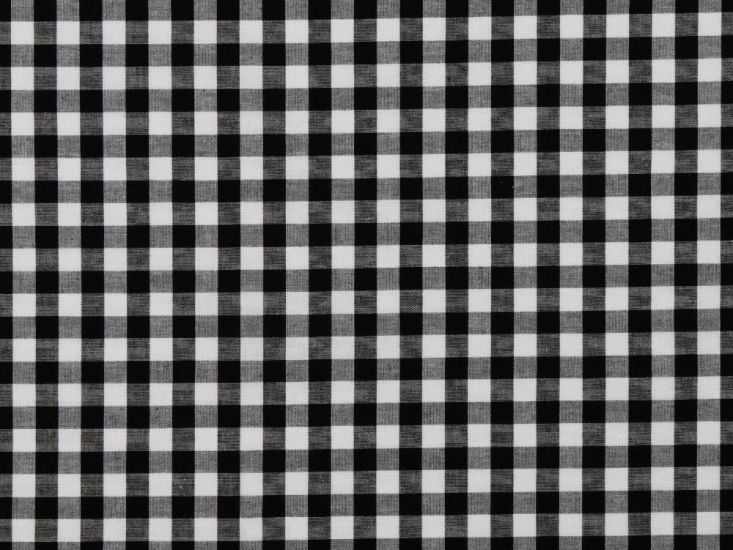 Yarn Dyed Cotton Chambray 1cm Gingham, Black