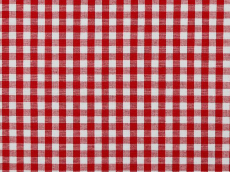 Yarn Dyed Cotton Chambray 1cm Gingham, Red