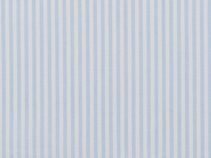 Yarn Dyed Cotton Chambray 3mm Stripe, Pale Blue