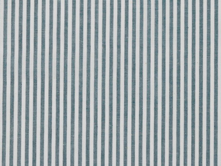 Yarn Dyed Cotton Chambray 3mm Stripe, Petrol