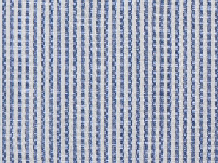 Yarn Dyed Cotton Chambray 3mm Stripe, Royal