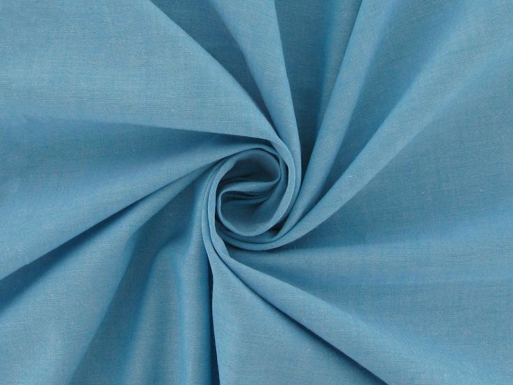 Yarn Dyed Cotton Chambray, Turquoise
