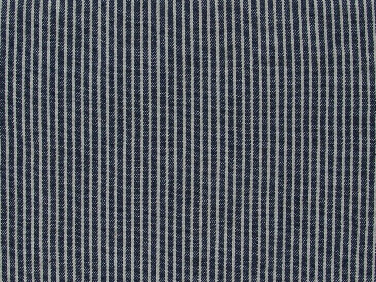 Yarn Dyed Stripe Denim, Dark Blue