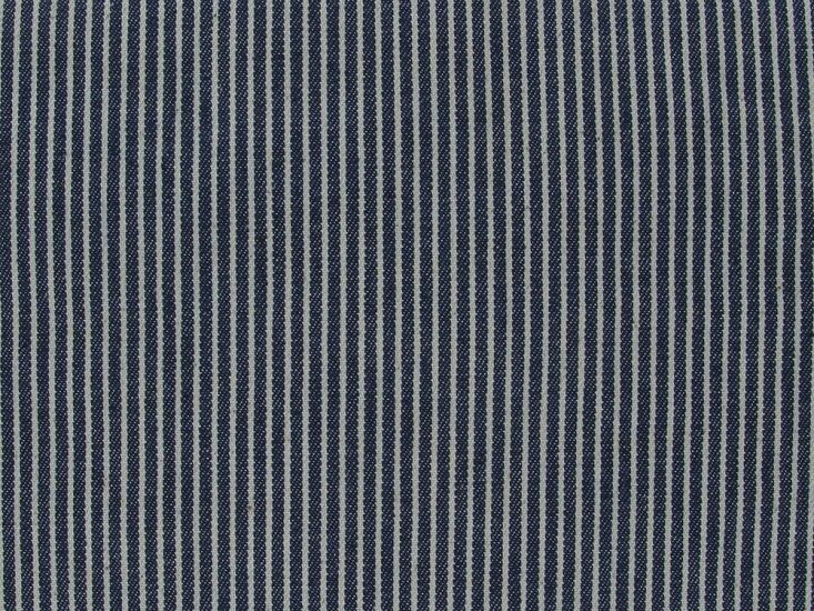 Yarn Dyed Stripe Denim, Dark Blue