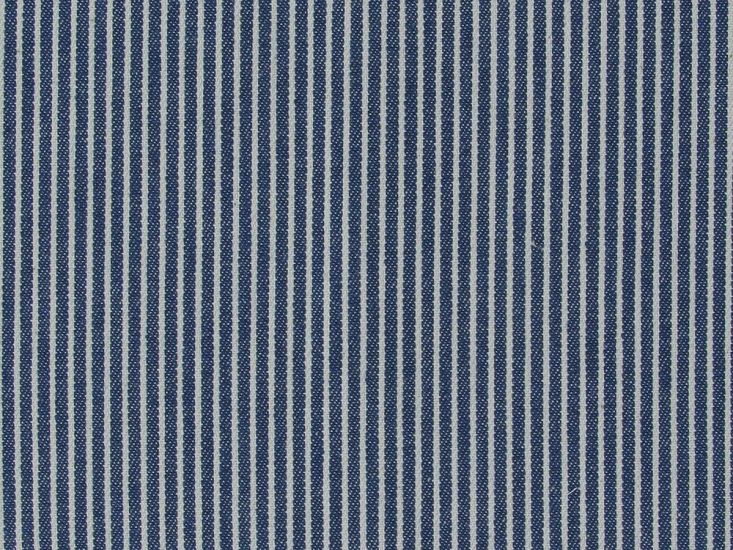 Yarn Dyed Stripe Denim, Mid Blue