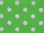 Large White Polka Dot on Green Background Polycotton Print