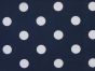 Large White Polka Dot on Navy Background Polycotton Print