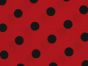 Large Black Polka Dot on Red Background Polycotton Print