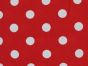 Large White Polka Dot on Red Background Polycotton Print