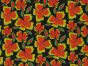 Autumn Petals Printed Crystal Crepe, Black