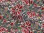 Batik Look Cotton Print, Floral Garden, Green