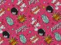 Boom Pow Wow Comic Polycotton, Fuchsia