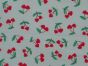 Cherry Love Polycotton Print, Mint