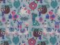 Christmas Animal Party Polycotton Print, Sky