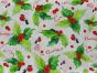 Christmas Bull Finch Cotton Print