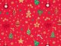 Christmas Decorations Gold Foil Cotton Poplin, Red